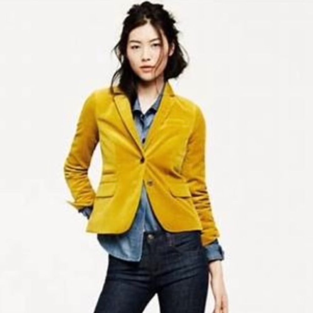 Beautiful velvet Mustard School Boy Blazer